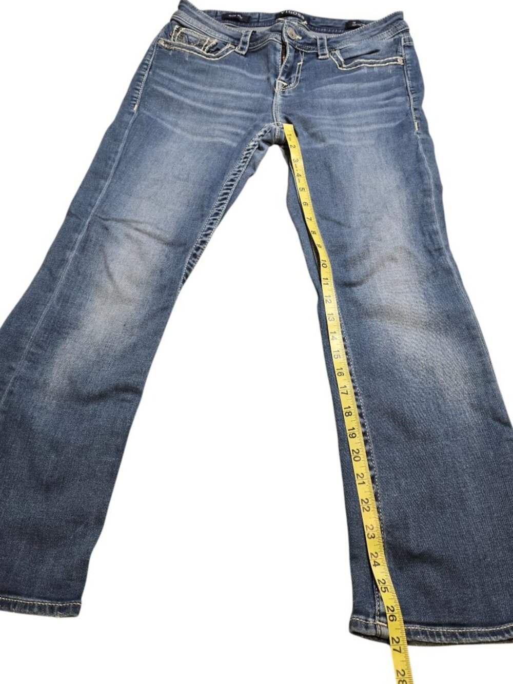 Vigoss Women’s Y2K Low Rise Heritage Fit Slim Boot Cut Mid Wash Jeans 8 - Picture 6 of 16